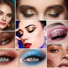 8 Colors Golden Brown Glitter Eyeshadow Set - Long Lasting Formula