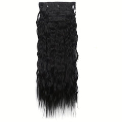 6pcs 50.8cm Corn Wavy Hair Extensions Clip-In Curly Hair Thick Hairpieces Women