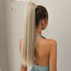 Long Straight Ponytail Extensions Synthetic Clip In Hair Extensions
