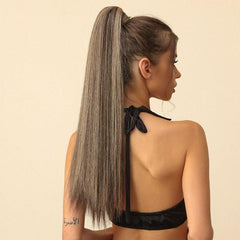 Long Straight Ponytail Extensions Synthetic Clip In Hair Extensions
