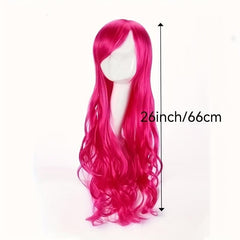 66cm Long Curly Colorful Synthetic Wigs For Women - Daily Use Party Cosplay Wig