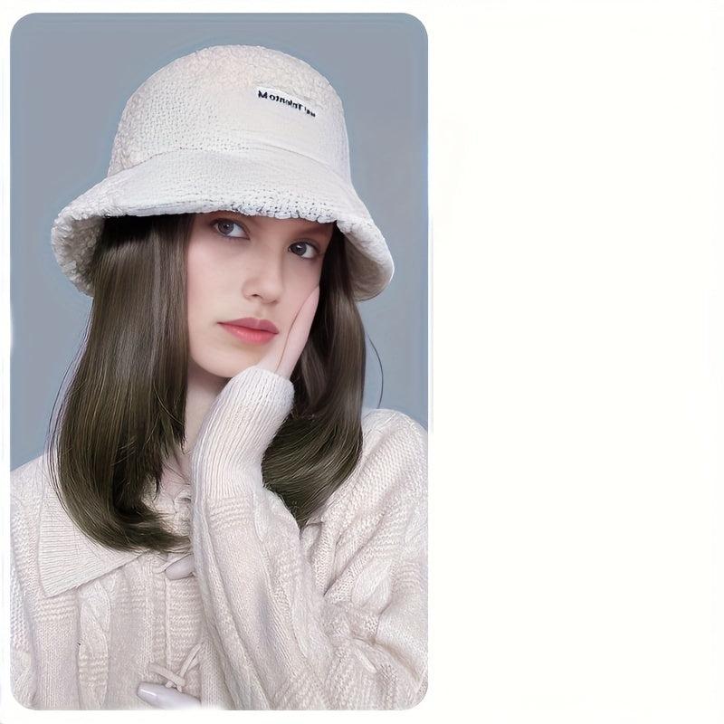 Women's Winter Lamb Wool Bucket Hat Faux Fur Fisherman Hats