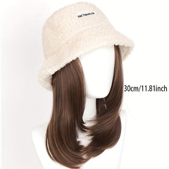 Women's Winter Lamb Wool Bucket Hat Faux Fur Fisherman Hats