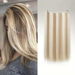 Straight Synthetic Fishing Line Hair Extensions Clips