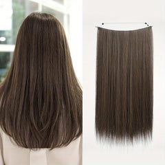 Straight Synthetic Fishing Line Hair Extensions Clips