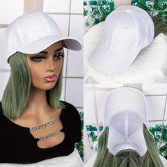 Short Bob Straight Wig With Baseball Cap
