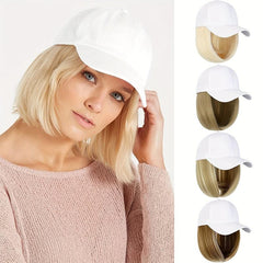 Short Bob Straight Wig With Baseball Cap