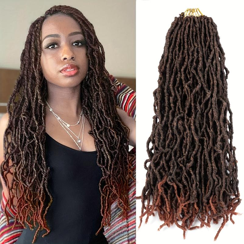 Ombre Burgundy Goddess Locs Crochet Hair 2 Packs Soft Locs Prelooped