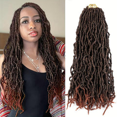 Ombre Burgundy Goddess Locs Crochet Hair 2 Packs Soft Locs Prelooped