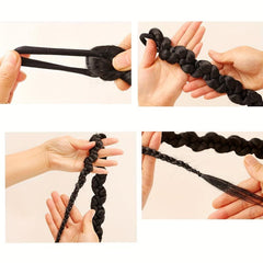 66 Cm Long Braided Hair Ponytail Extensions Twist Braid Ponytail