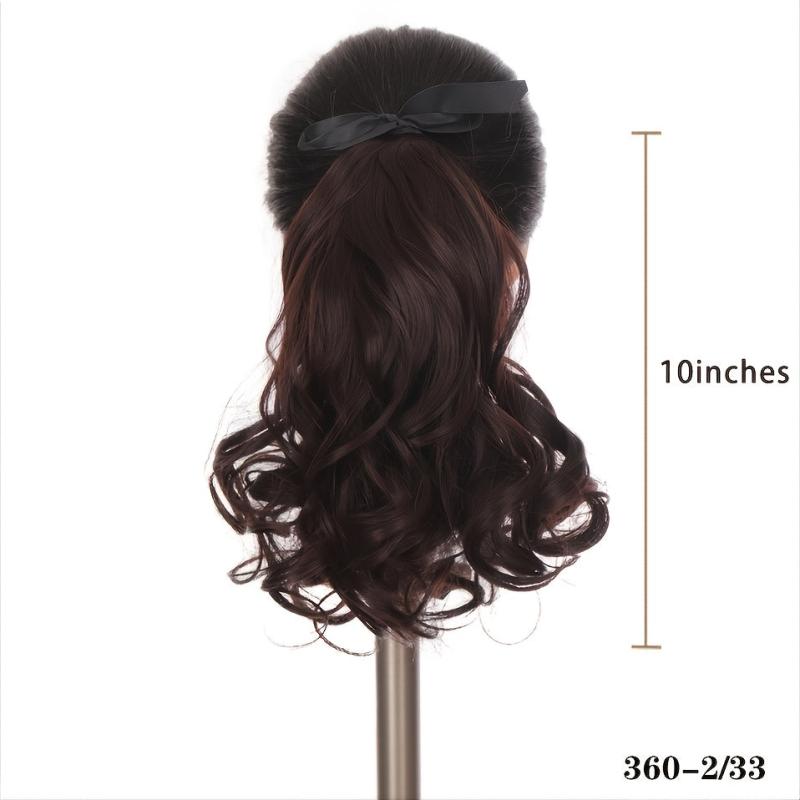 10 Inch Curly Hair Ponytail Wig Drawstring Ribbon & Clip Extension