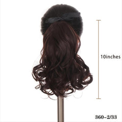 10 Inch Curly Hair Ponytail Wig Drawstring Ribbon & Clip Extension