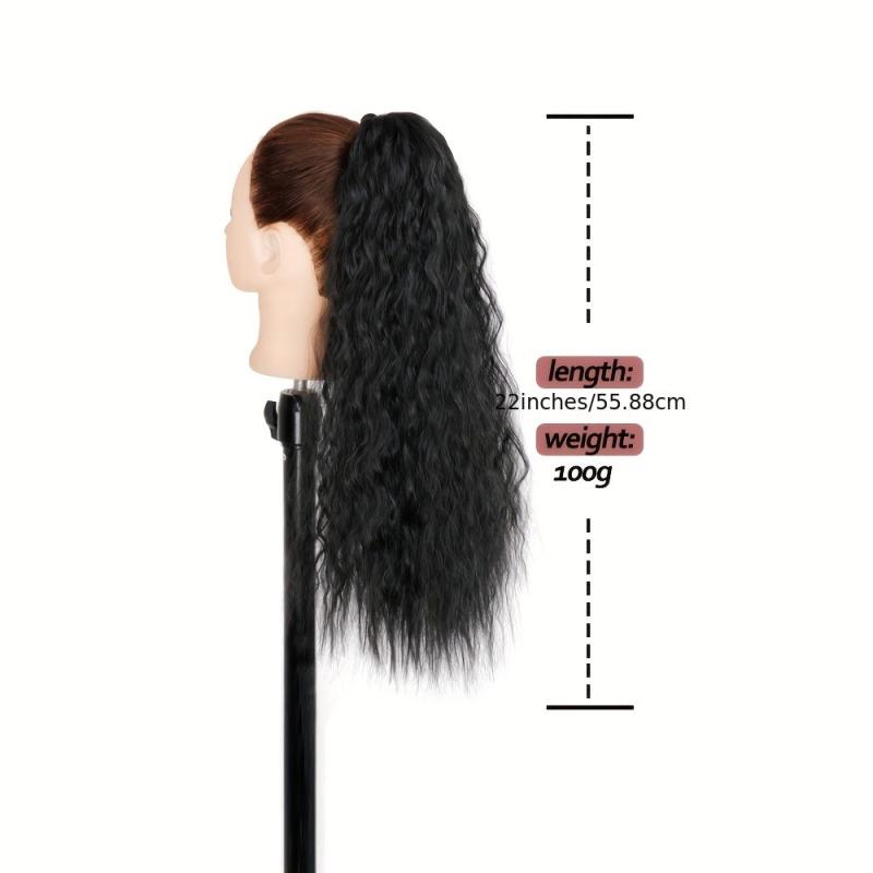 55 88 Cm Long Wavy Ponytail Extensions Hair Tie Clip In Wrap Around Ponytail