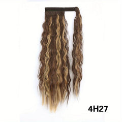 55 88 Cm Long Wavy Ponytail Extensions Hair Tie Clip In Wrap Around Ponytail