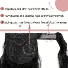 55 88 Cm Long Wavy Ponytail Extensions Hair Tie Clip In Wrap Around Ponytail