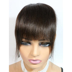 Human Hair Wigs Clip In Bangs With Sideburns