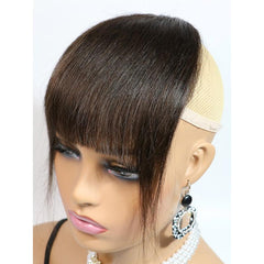 Human Hair Wigs Clip In Bangs With Sideburns