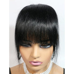 Human Hair Wigs Clip In Bangs With Sideburns