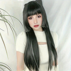 Long Straight Ombre Synthetic Wigs With Bangs For Women