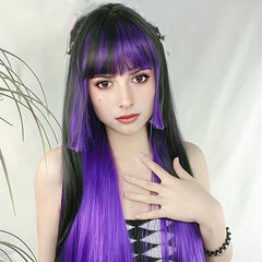 Long Straight Ombre Synthetic Wigs With Bangs For Women