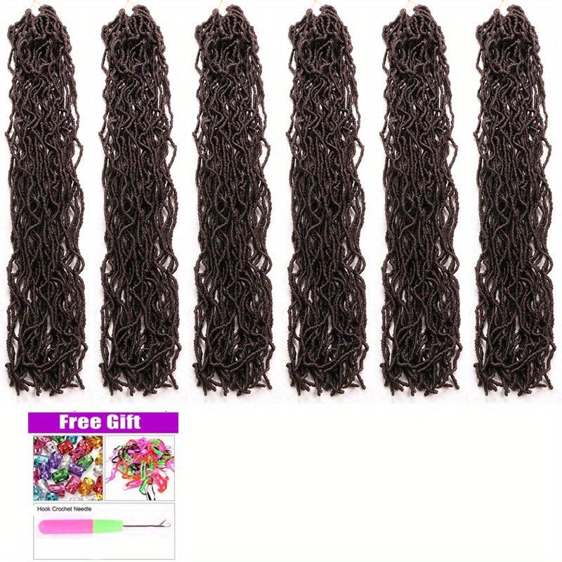 45.72 cm 6 Packs Soft Faux Locs Crochet Hair Extensions Pre Looped