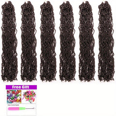 45.72 cm 6 Packs Soft Faux Locs Crochet Hair Extensions Pre Looped