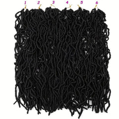 45.72 cm 6 Packs Soft Faux Locs Crochet Hair Extensions Pre Looped