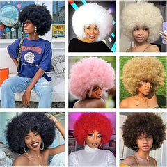 70s Afro Wig for Women - Bouncy Short Afro Wig for Cosplay and Parties