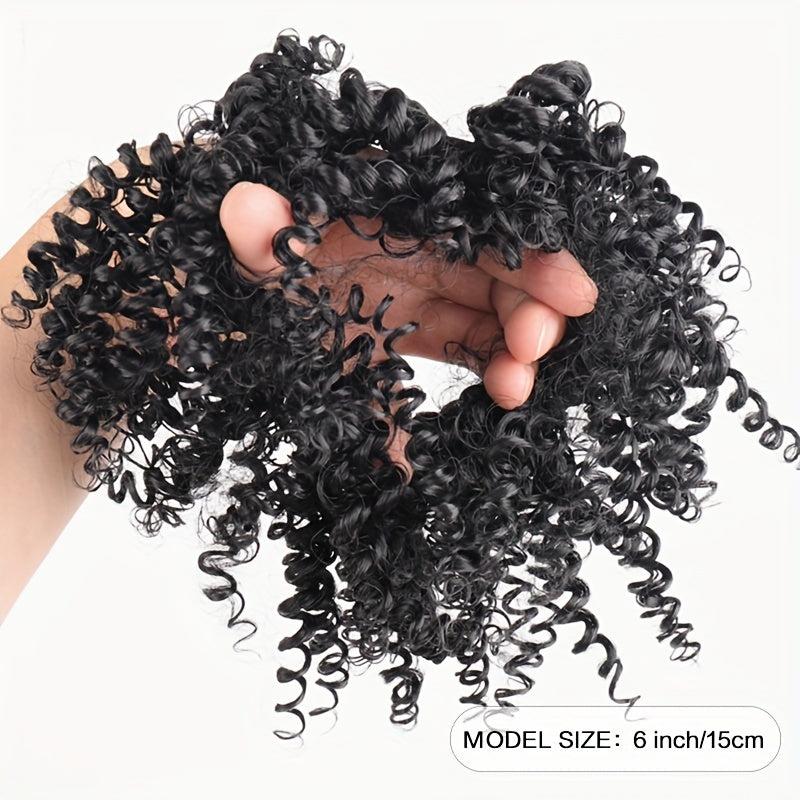 Curly Wavy Ponytail Extensions Afro Bun Hair Pieces