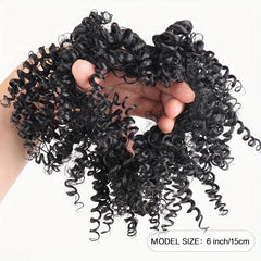 Curly Wavy Ponytail Extensions Afro Bun Hair Pieces
