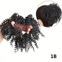 Curly Wavy Ponytail Extensions Afro Bun Hair Pieces