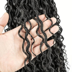 Curly Faux Locs Crochet Hair for Women Boho Style Hair Extensions 14-24 Inches