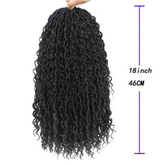 Curly Faux Locs Crochet Hair for Women Boho Style Hair Extensions 14-24 Inches