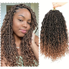 Curly Faux Locs Crochet Hair for Women Boho Style Hair Extensions 14-24 Inches