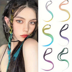 Colorful Clip In Synthetic Hair Extensions for Halloween Party