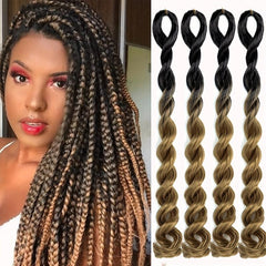 Pre Stretched Braiding Hair Extensions 66 cm Synthetic Crochet Braids