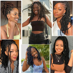 Natural Curly Faux Locs Crochet Braids 35 56 Cm Soft Locs Hair Extensions