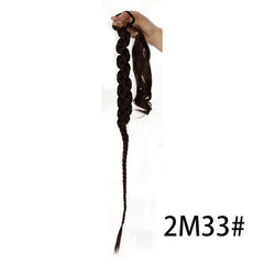 Long Braid Ponytail Extension Elastic Tie Synthetic Hairpiece