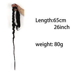Long Braid Ponytail Extension Elastic Tie Synthetic Hairpiece