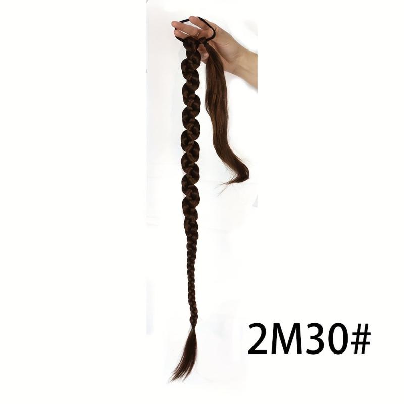 Long Braid Ponytail Extension Elastic Tie Synthetic Hairpiece