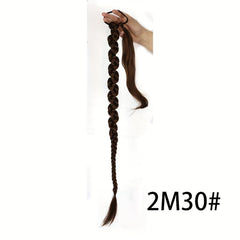 Long Braid Ponytail Extension Elastic Tie Synthetic Hairpiece