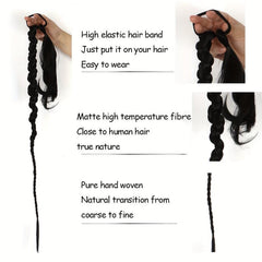 Long Braid Ponytail Extension Elastic Tie Synthetic Hairpiece