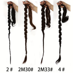 Long Braid Ponytail Extension Elastic Tie Synthetic Hairpiece