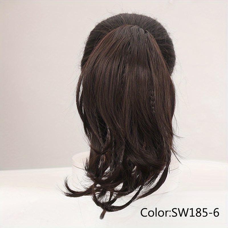 Long Straight Claw Ponytail with Braids Synthetic Clip In Hair Extensions