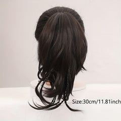 Long Straight Claw Ponytail with Braids Synthetic Clip In Hair Extensions