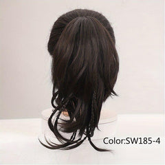 Long Straight Claw Ponytail with Braids Synthetic Clip In Hair Extensions