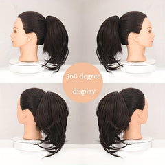 Long Straight Claw Ponytail with Braids Synthetic Clip In Hair Extensions