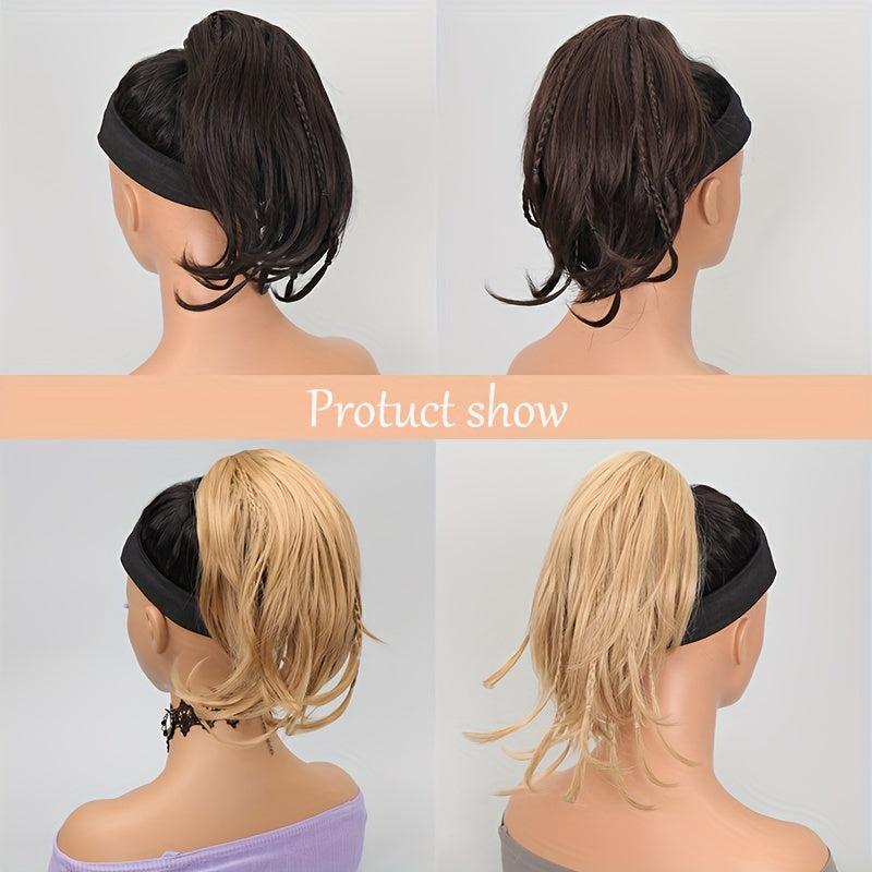 Long Straight Claw Ponytail with Braids Synthetic Clip In Hair Extensions