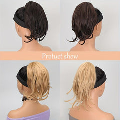 Long Straight Claw Ponytail with Braids Synthetic Clip In Hair Extensions
