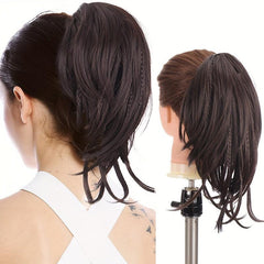 Long Straight Claw Ponytail with Braids Synthetic Clip In Hair Extensions